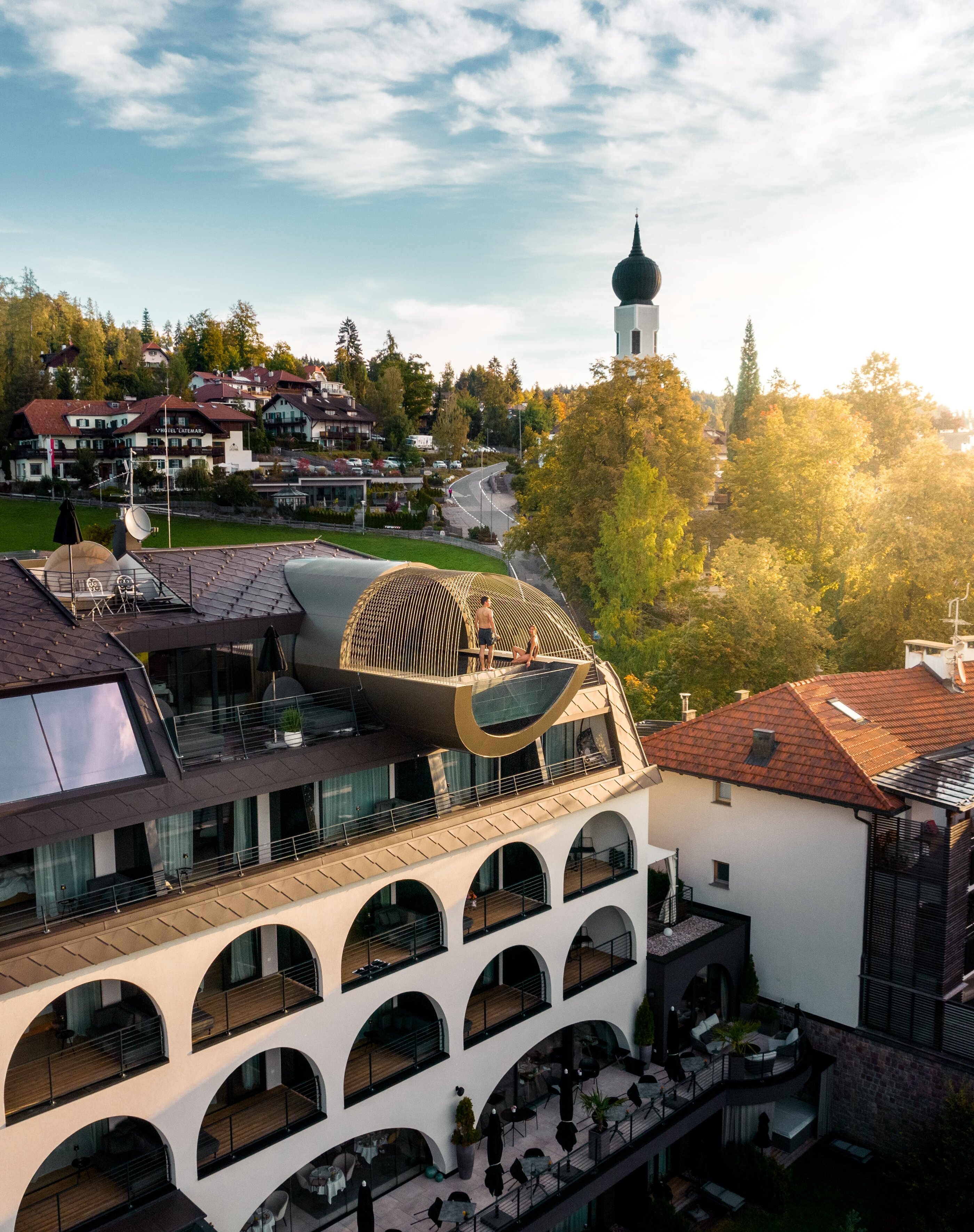 Sicht auf das Gloriette Guesthouse von oben