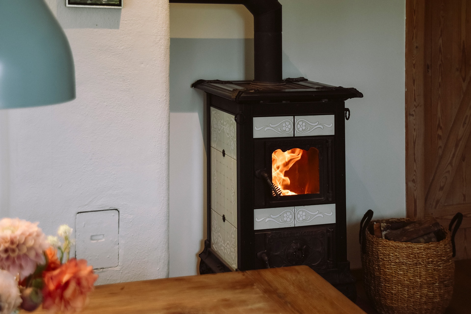 Kamin im Apartment Ost im Huus Uelvesbüll
