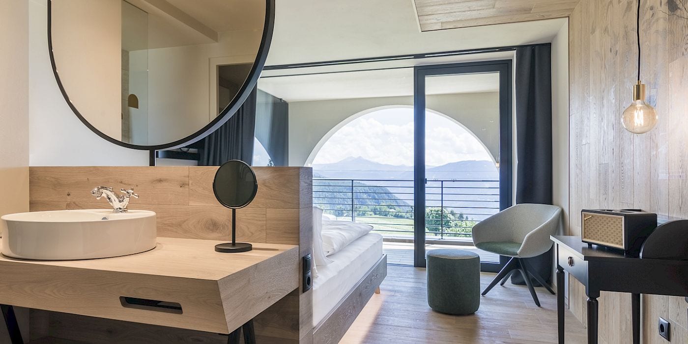 Waschtisch im Doppelzimmer im Gloriette Guesthouse