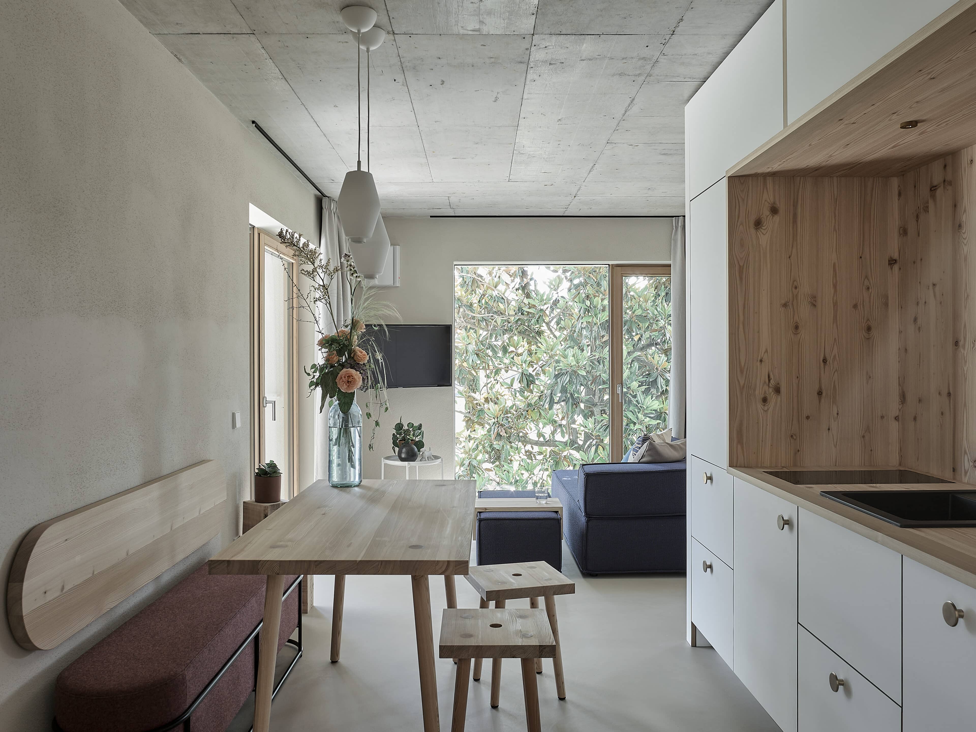 Küche mit Essplatz im Refugium Rochus