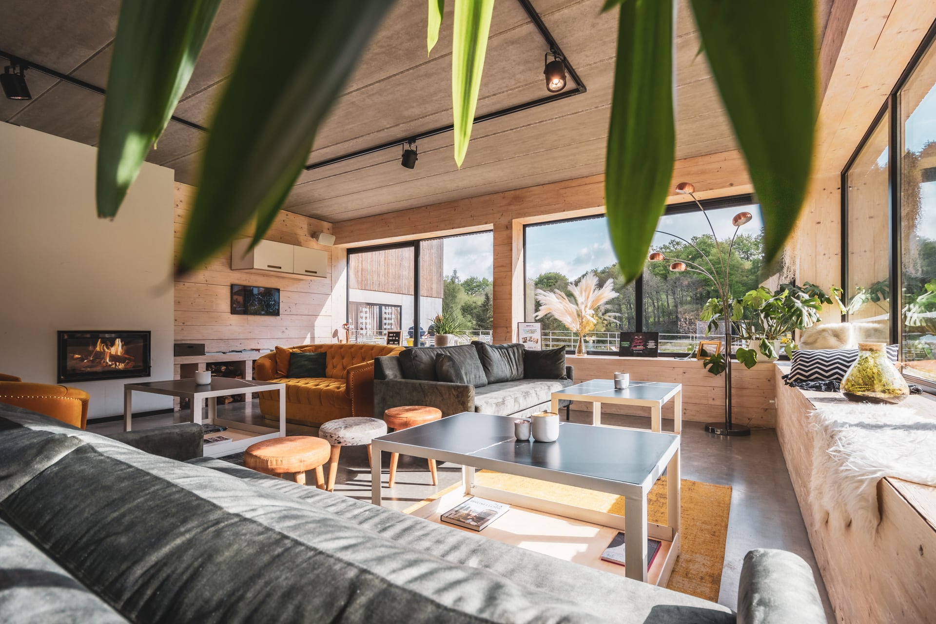 Wohnzimmer mit Lounge Ecke im Daft Hotel