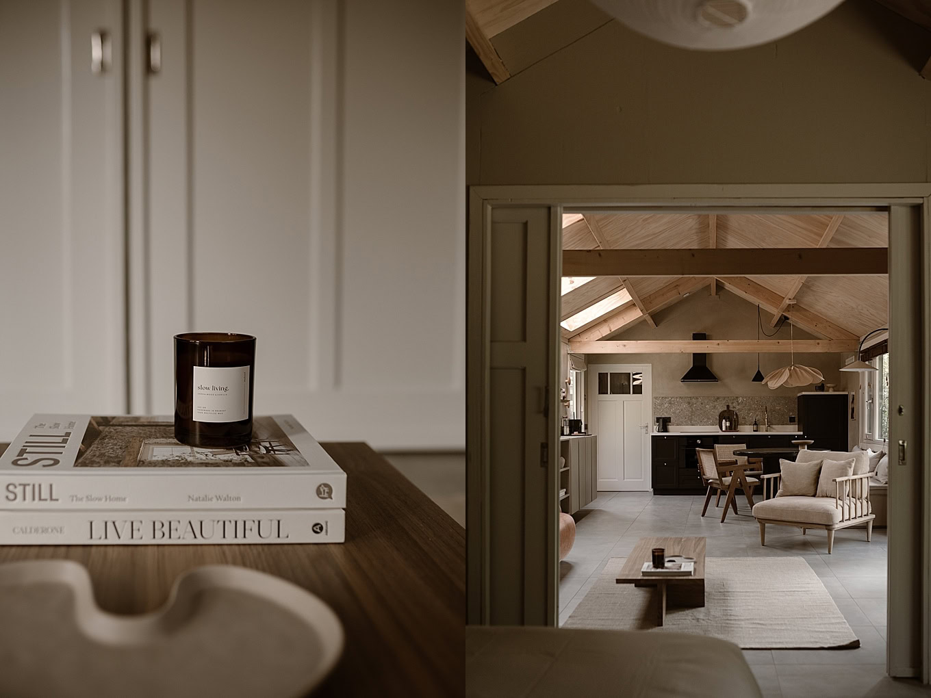 Detail Bücher und Wohnküche Tiny Hotel