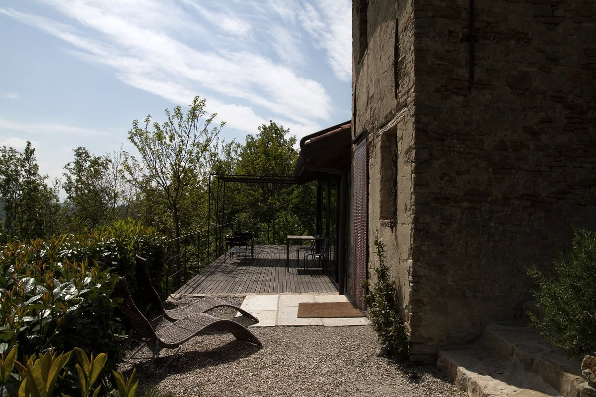 Terrasse des Ferienhauses Ciabot des Vereins Serafina