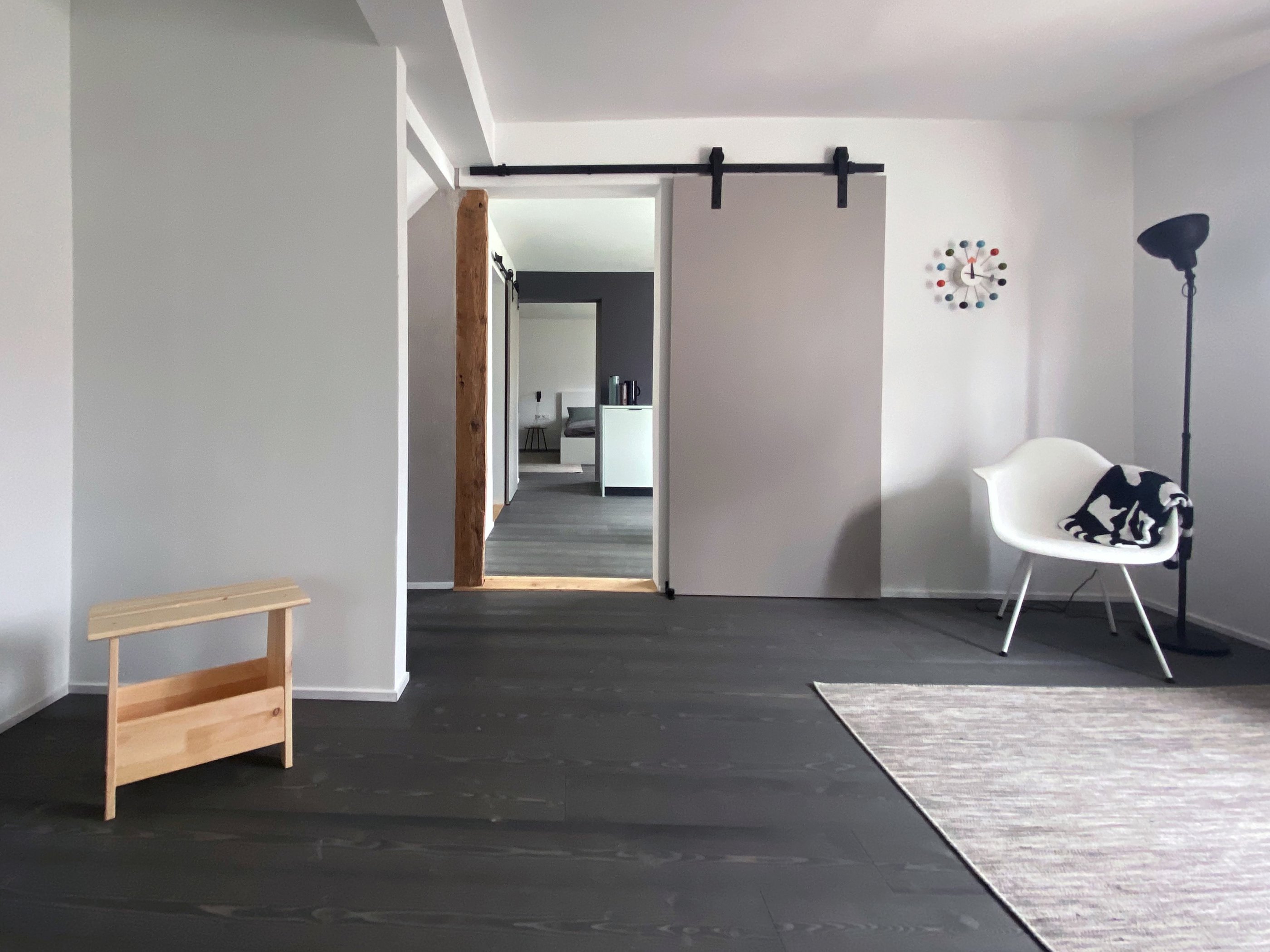 Wohnzimmer in der Ferienwohnung des Schockelgaul