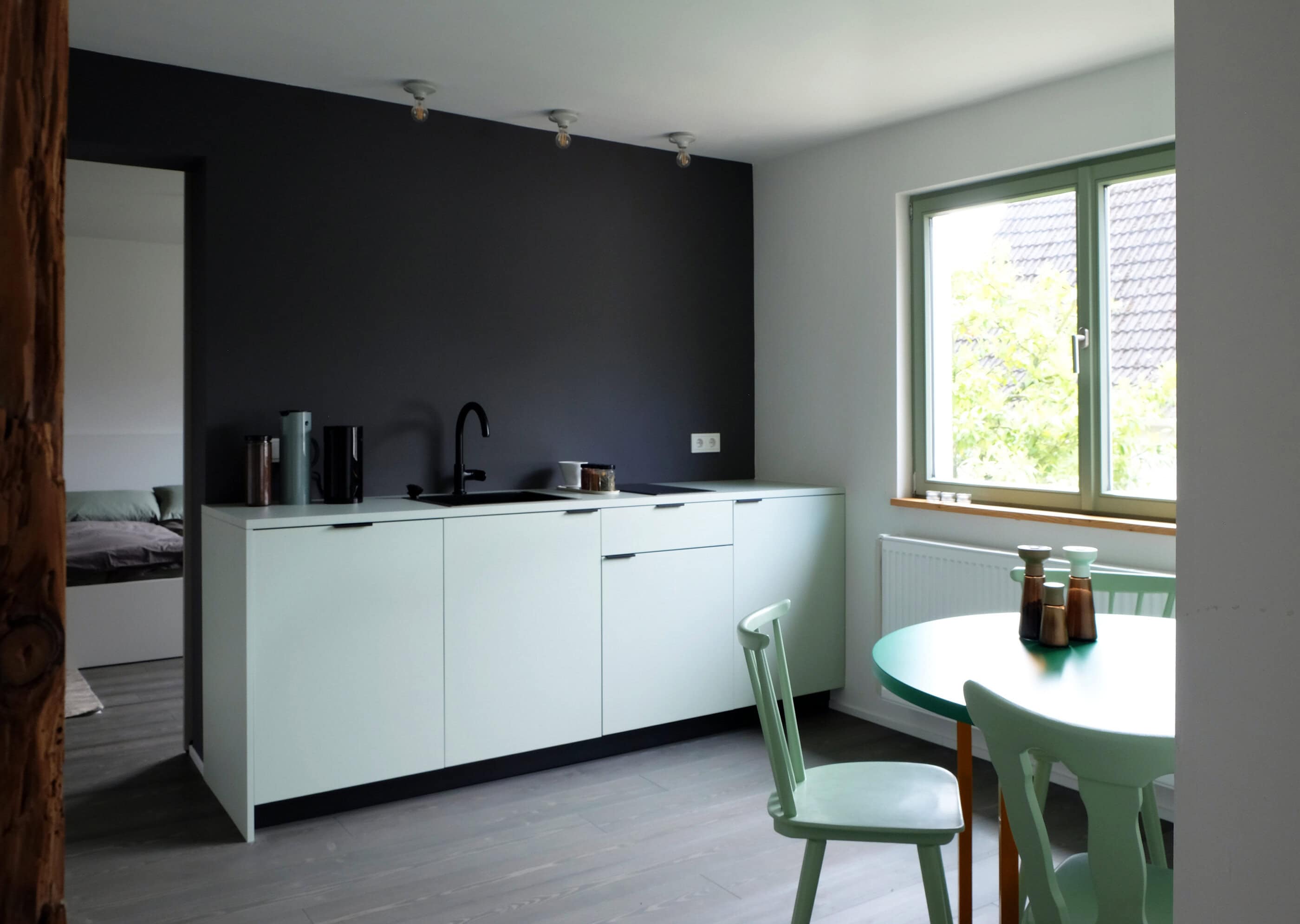 Küche in der Ferienwohnung zwei im Schockelgaul