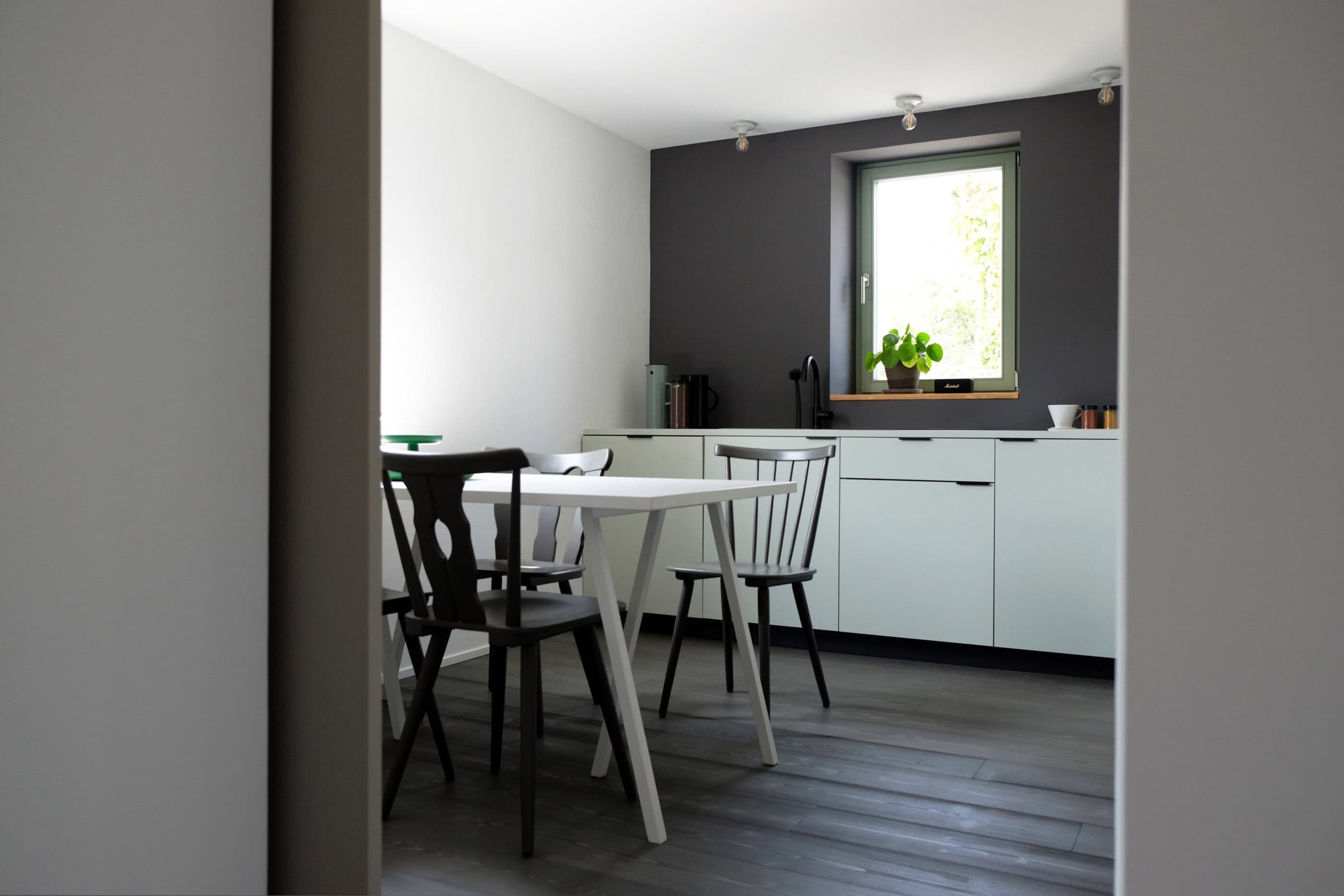 Küche in der Ferienwohnung des Schockelgaul