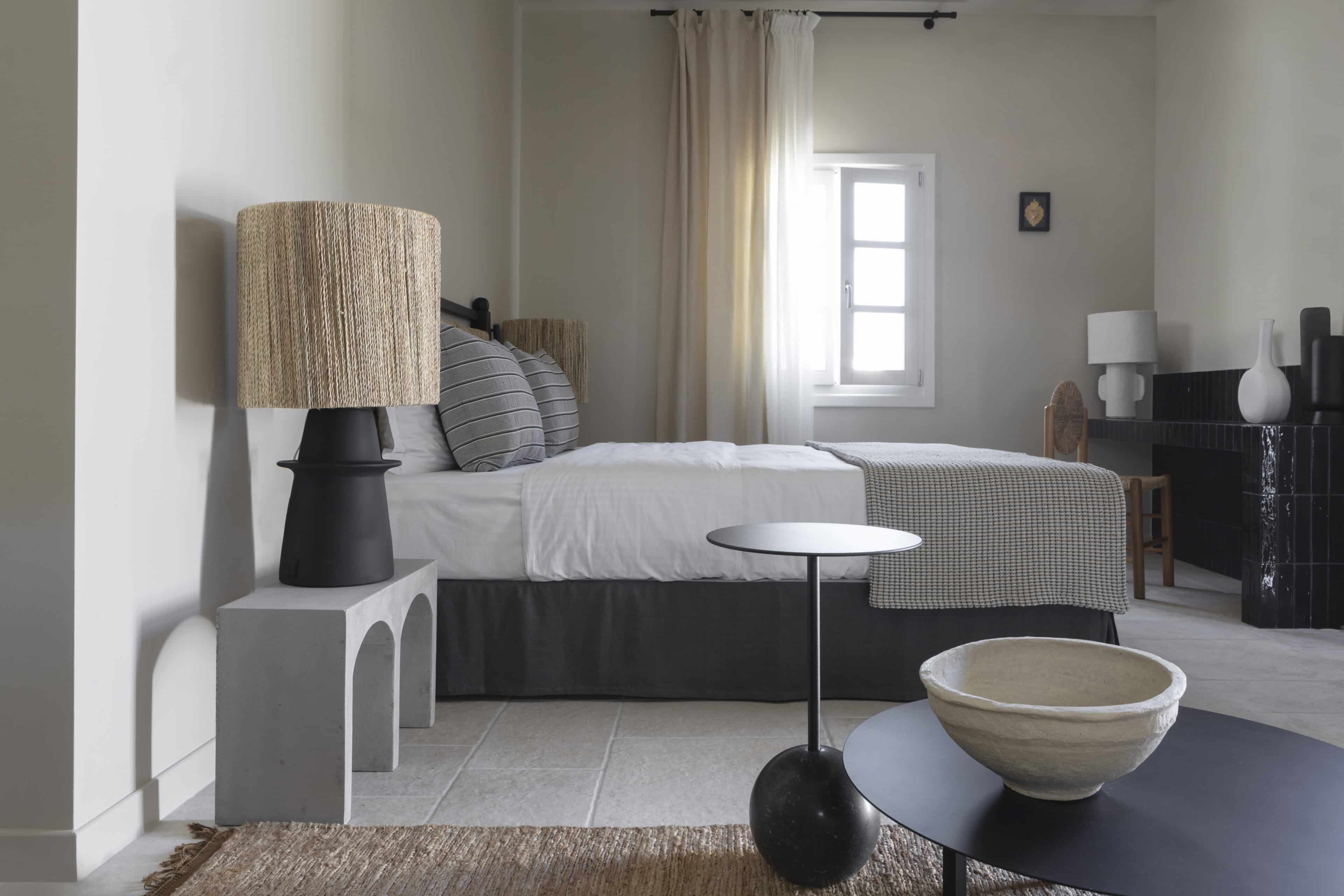 Doppelbett im Zimmer des Hotel Yayaki