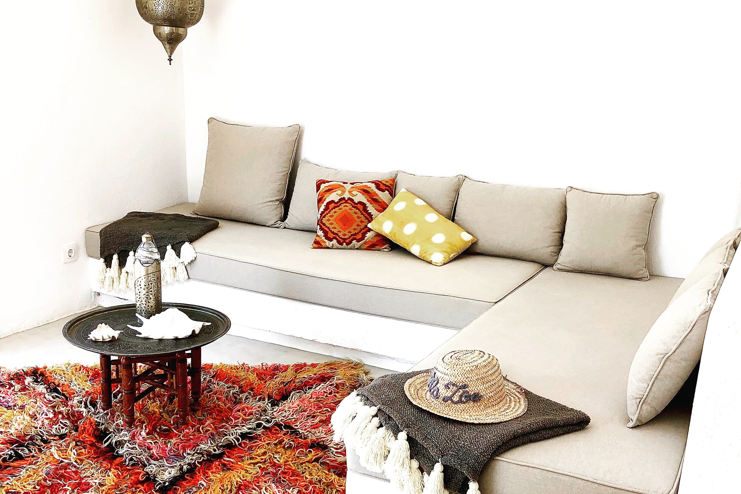 Sofalandschaft in der Villa Zoé