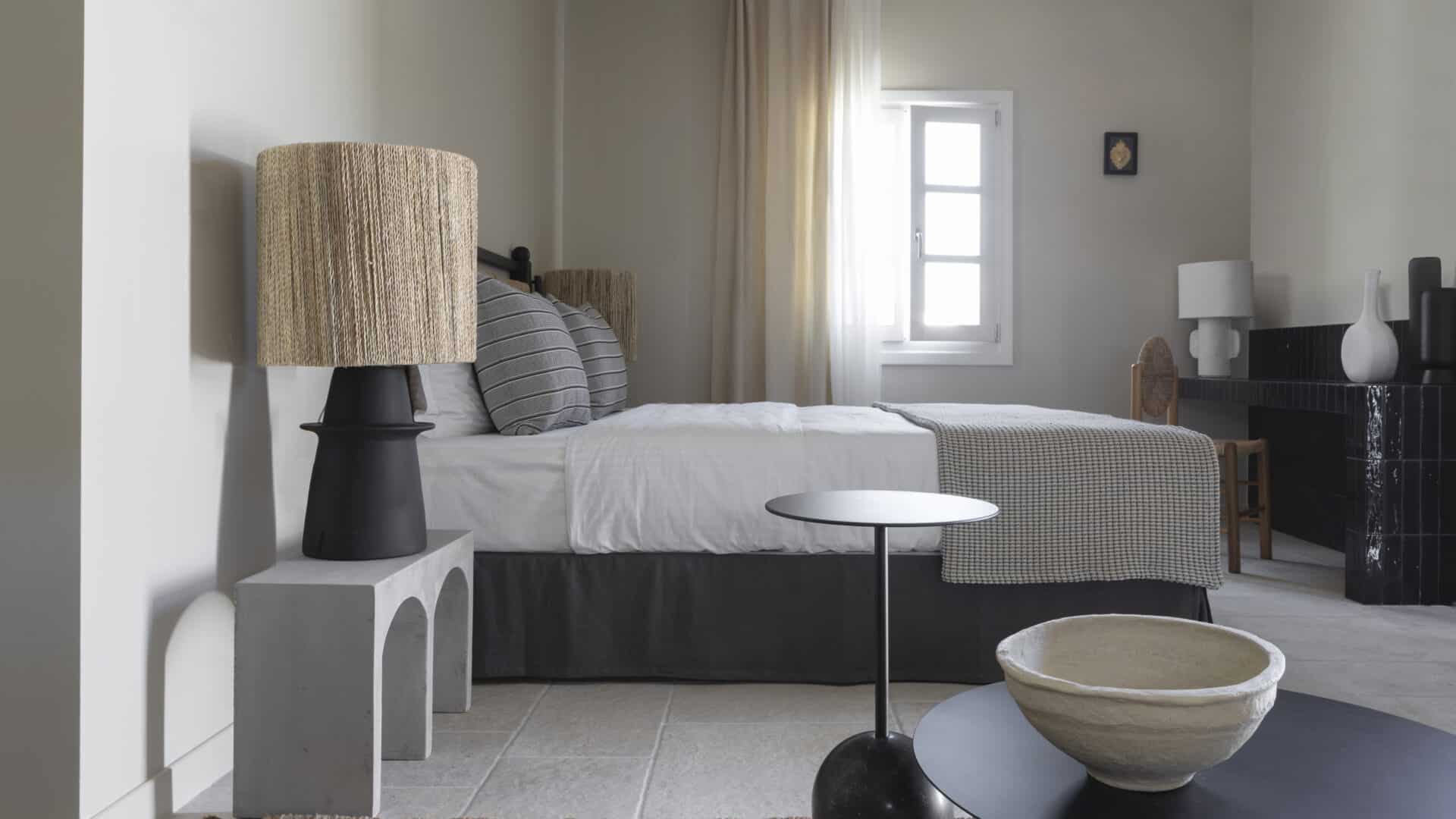 Doppelbett im Zimmer des Hotel Yayaki