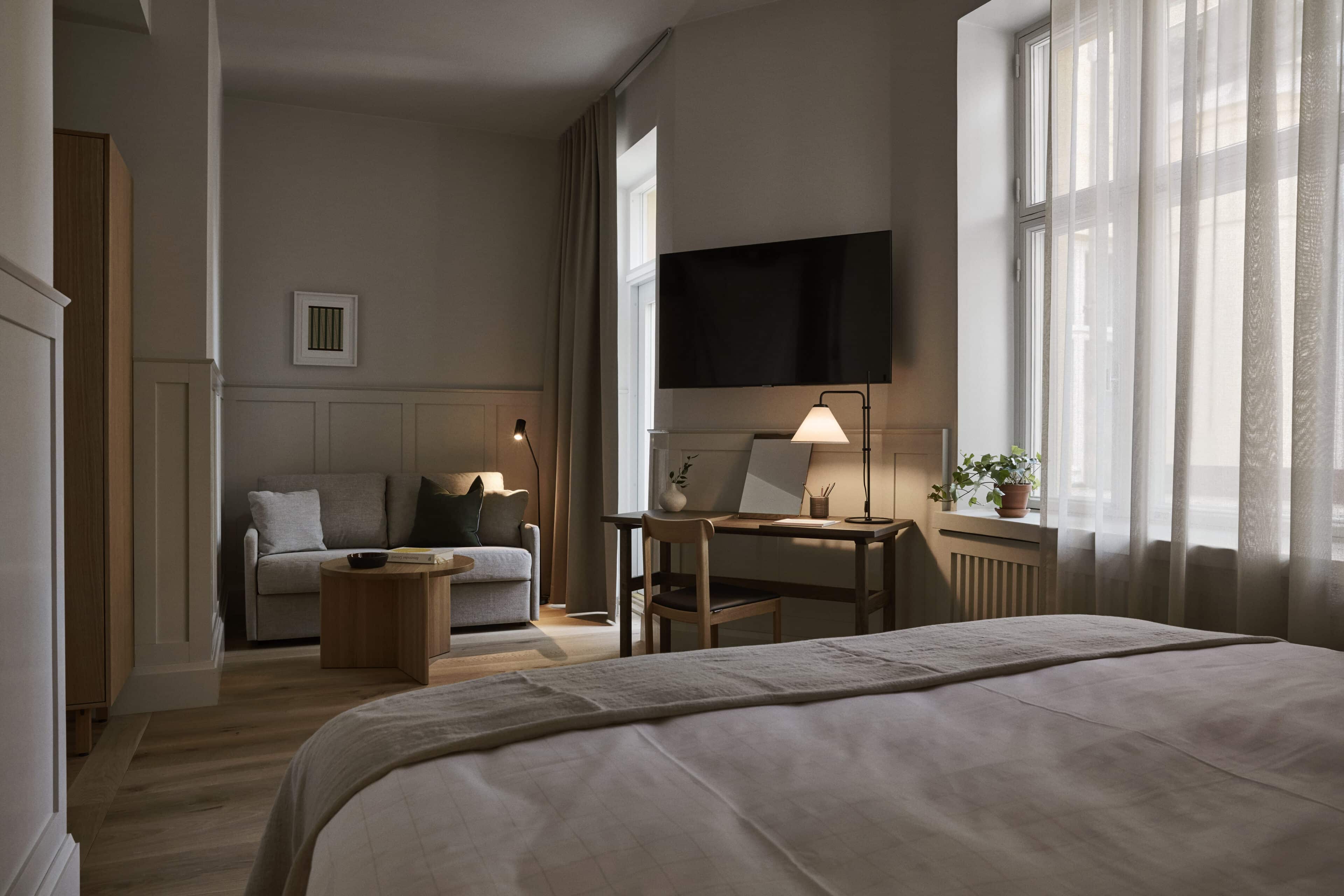 Doppelzimmer in gedeckten Farben
