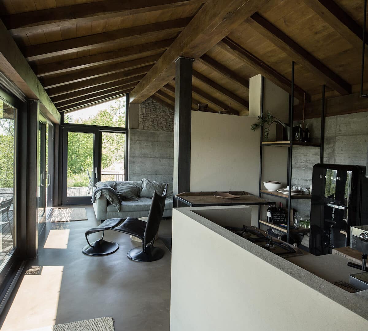 Wohnraum im Ferienhaus Ciabot, Serafina