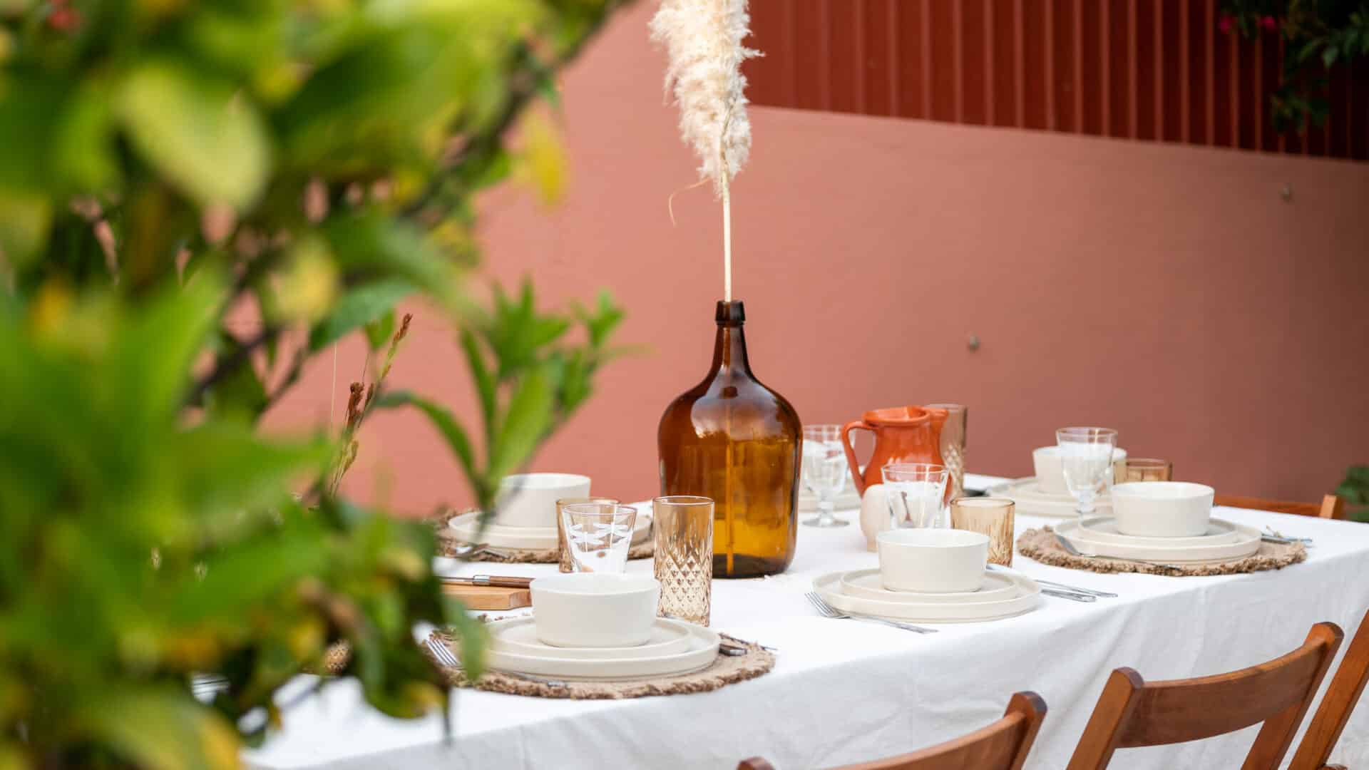gedeckter Tisch in der Casa Quintas
