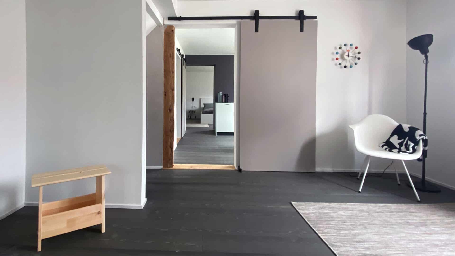 Wohnzimmer in der Ferienwohnung des Schockelgaul
