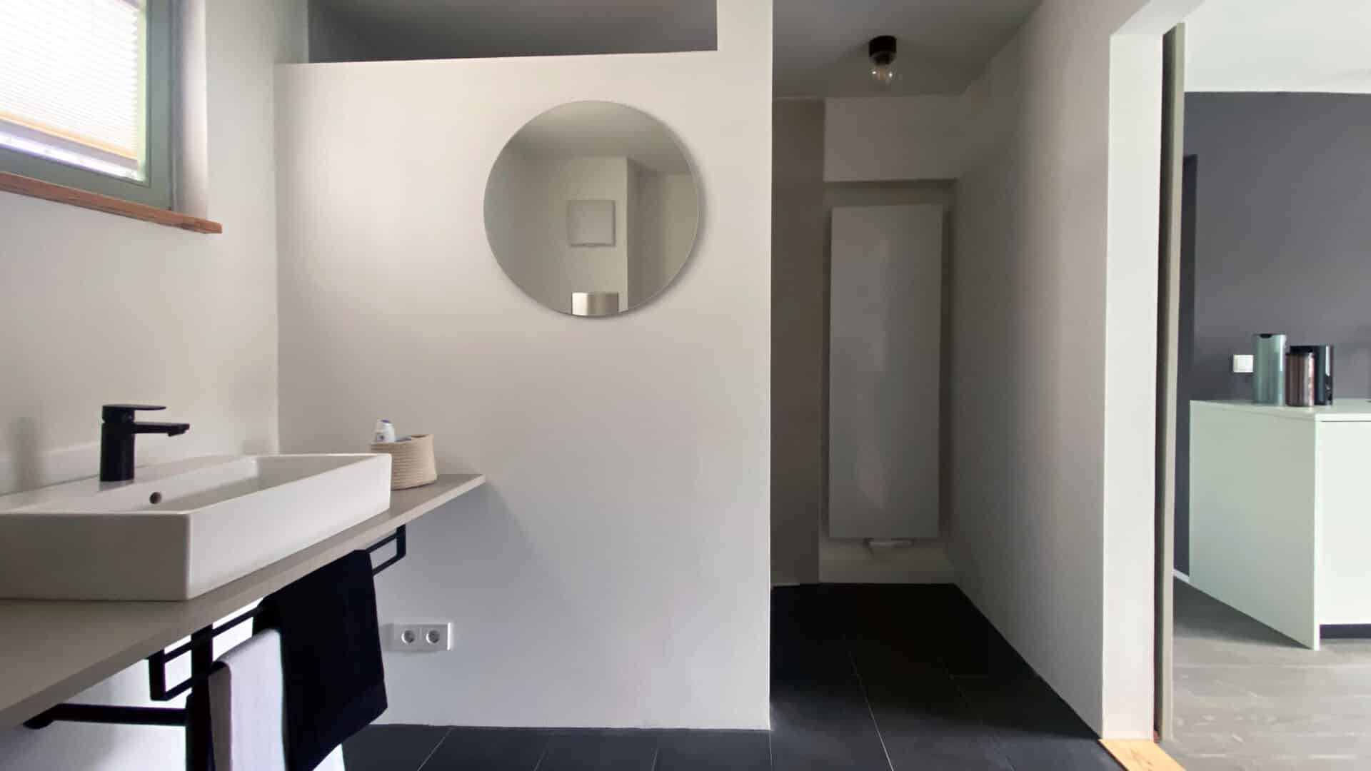 Badezimmer in dr Ferienwohnung im Schockelgaul