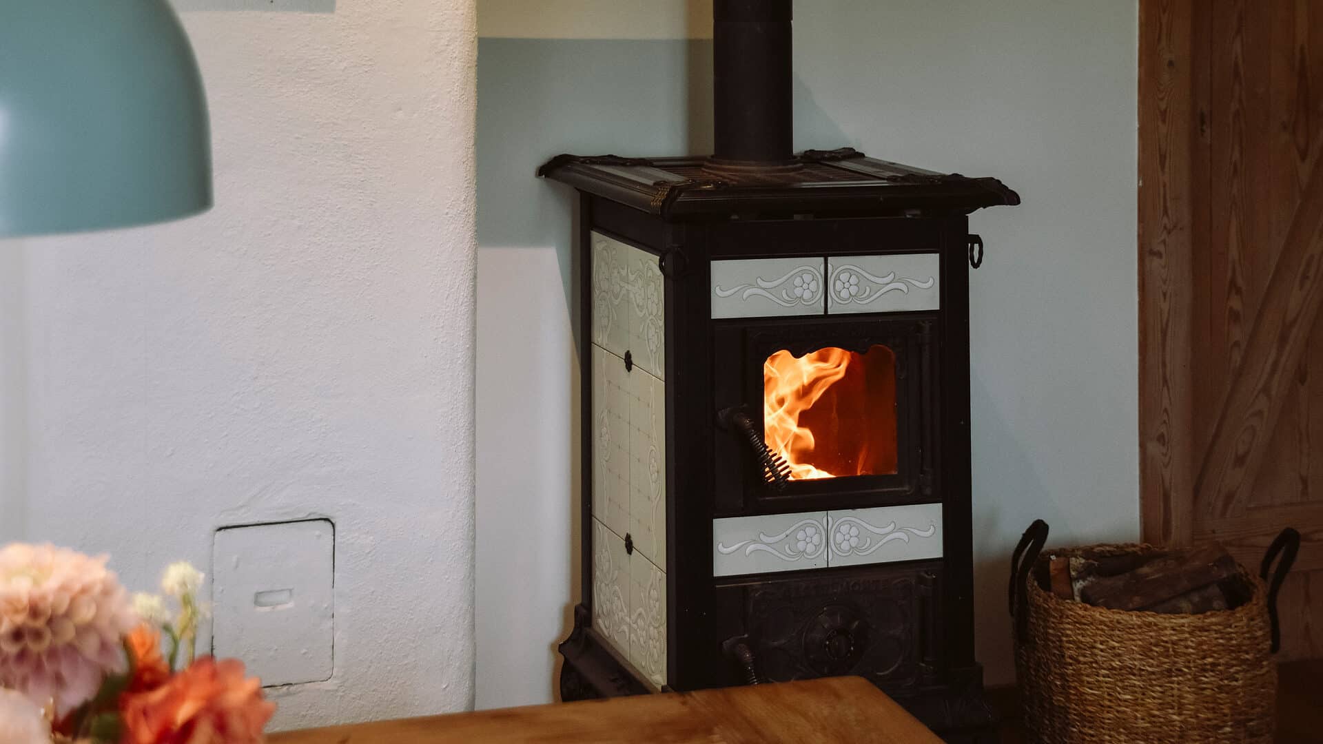Kamin im Apartment Ost im Huus Uelvesbüll