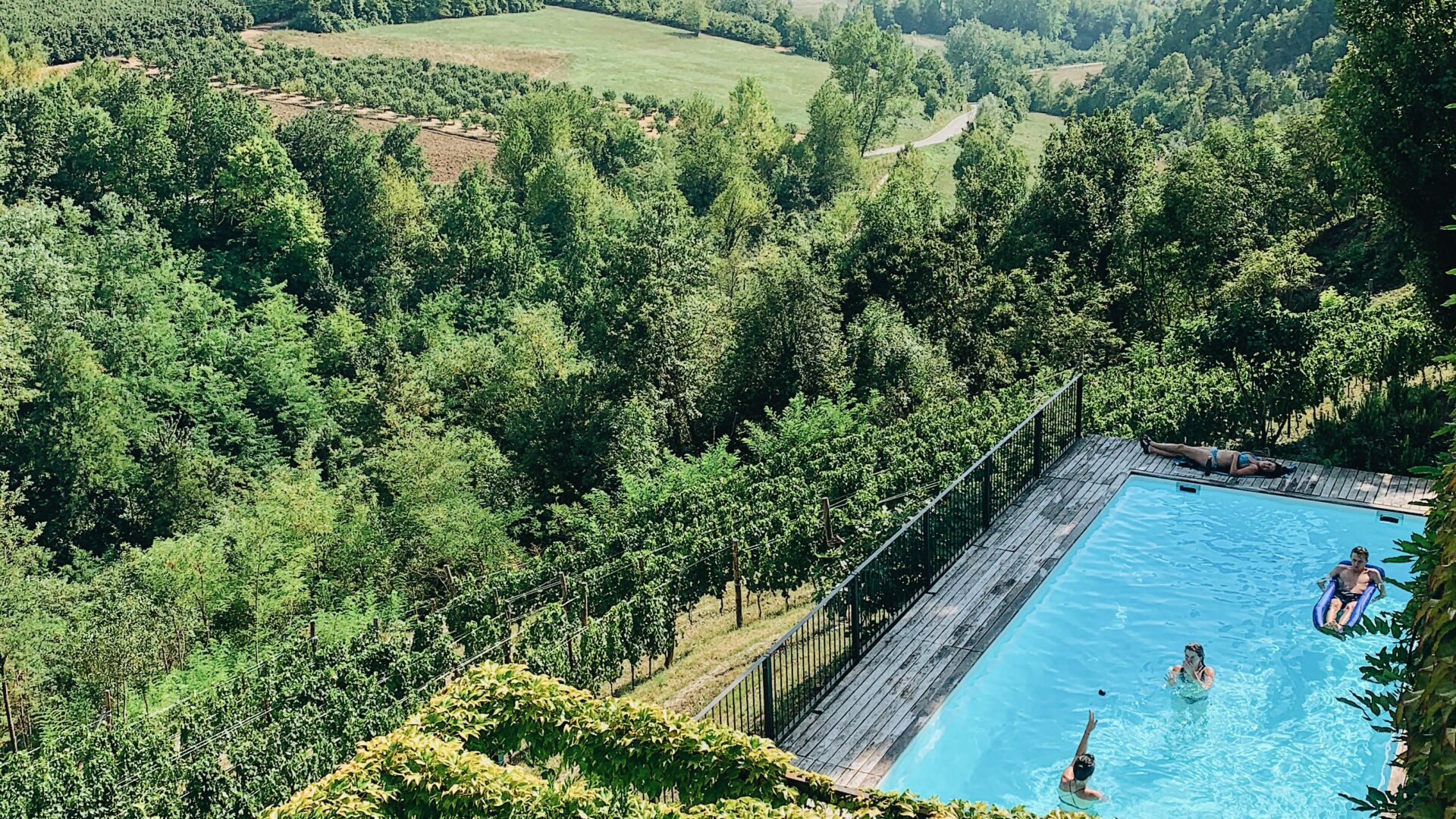 Draufsicht Ferienhaus mit Pool des Vereins Serafina