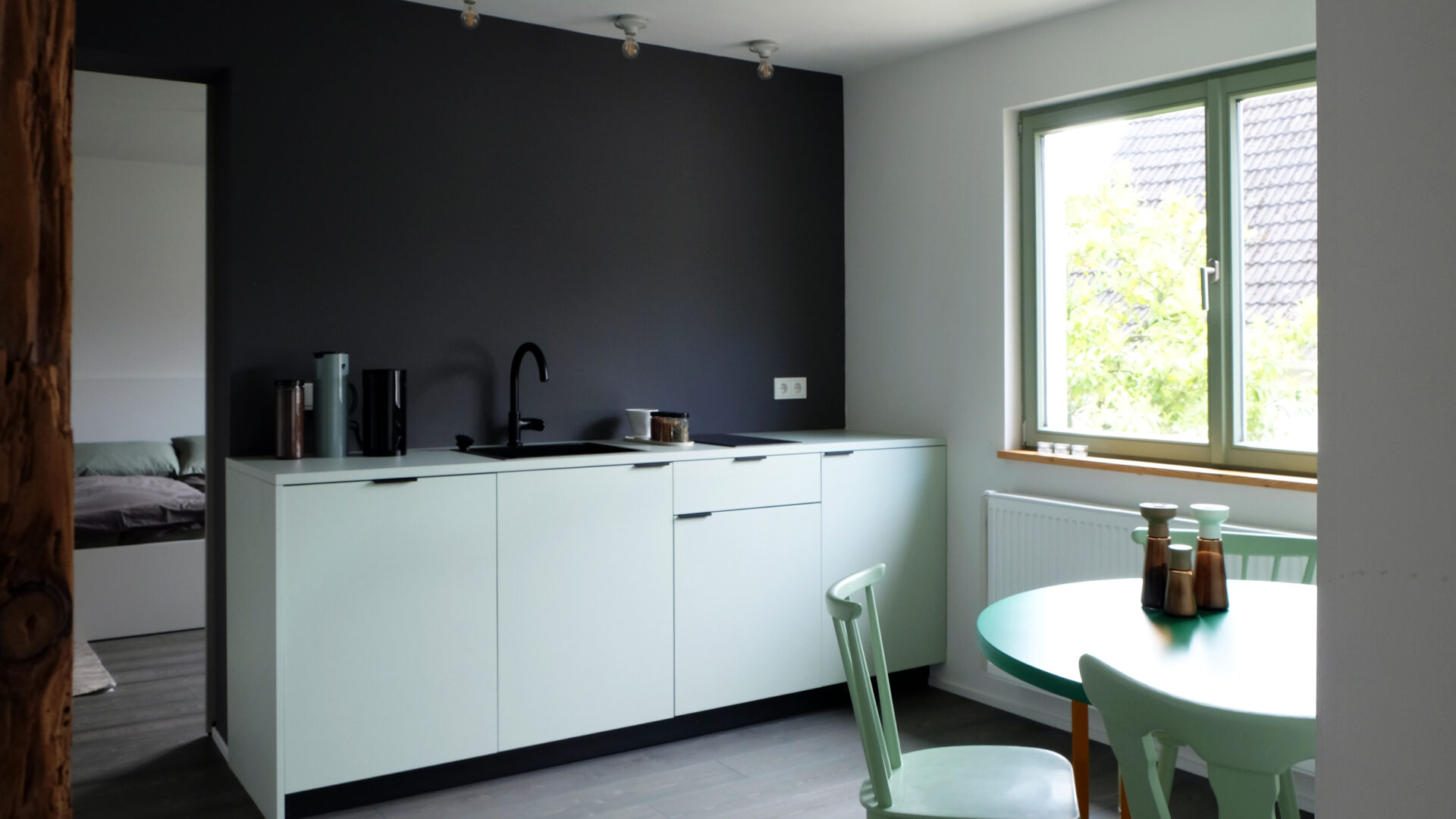 Küche in der Ferienwohnung zwei im Schockelgaul