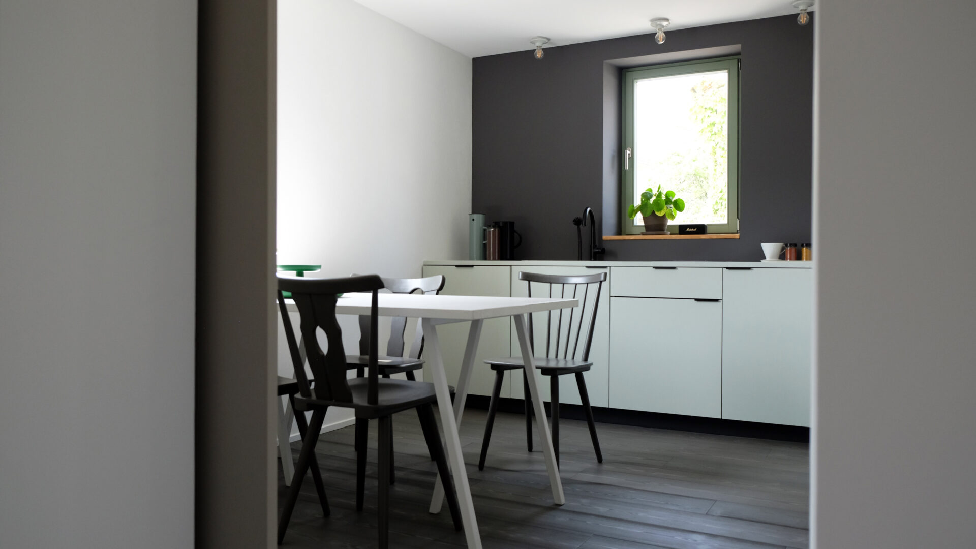 Küche in der Ferienwohnung des Schockelgaul