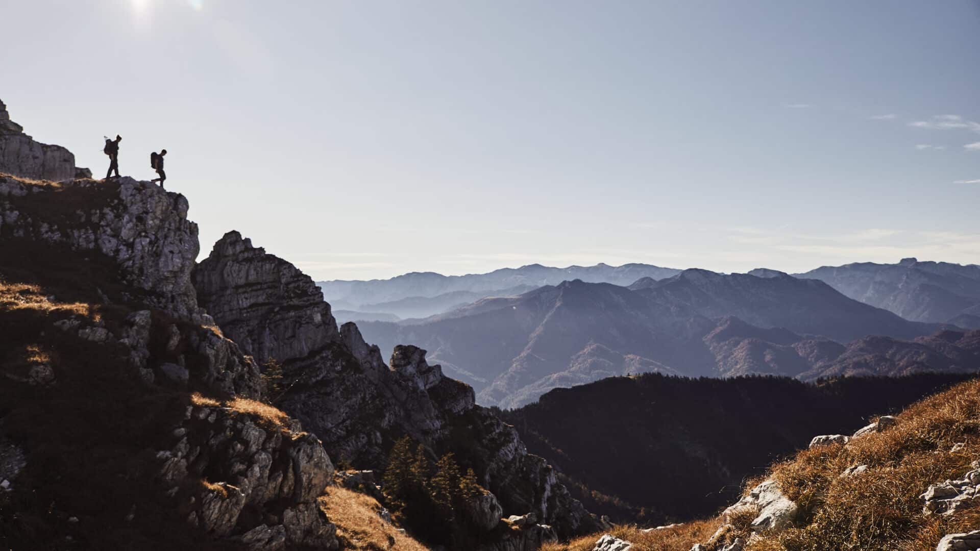 Blick auf die herbstlichen Berge