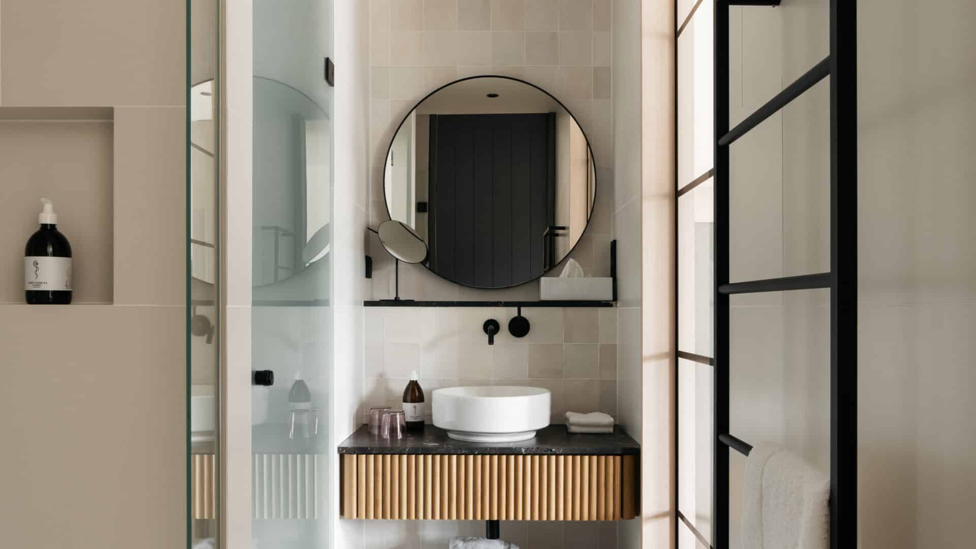 Badezimmer im Hotelzimmer im Refugium Lunz