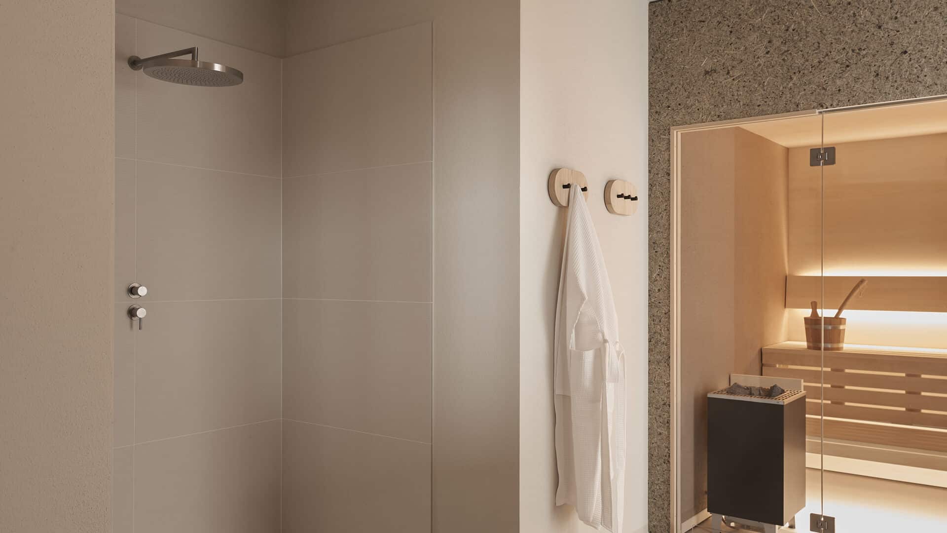 Badezimmer im Refugium Rochus