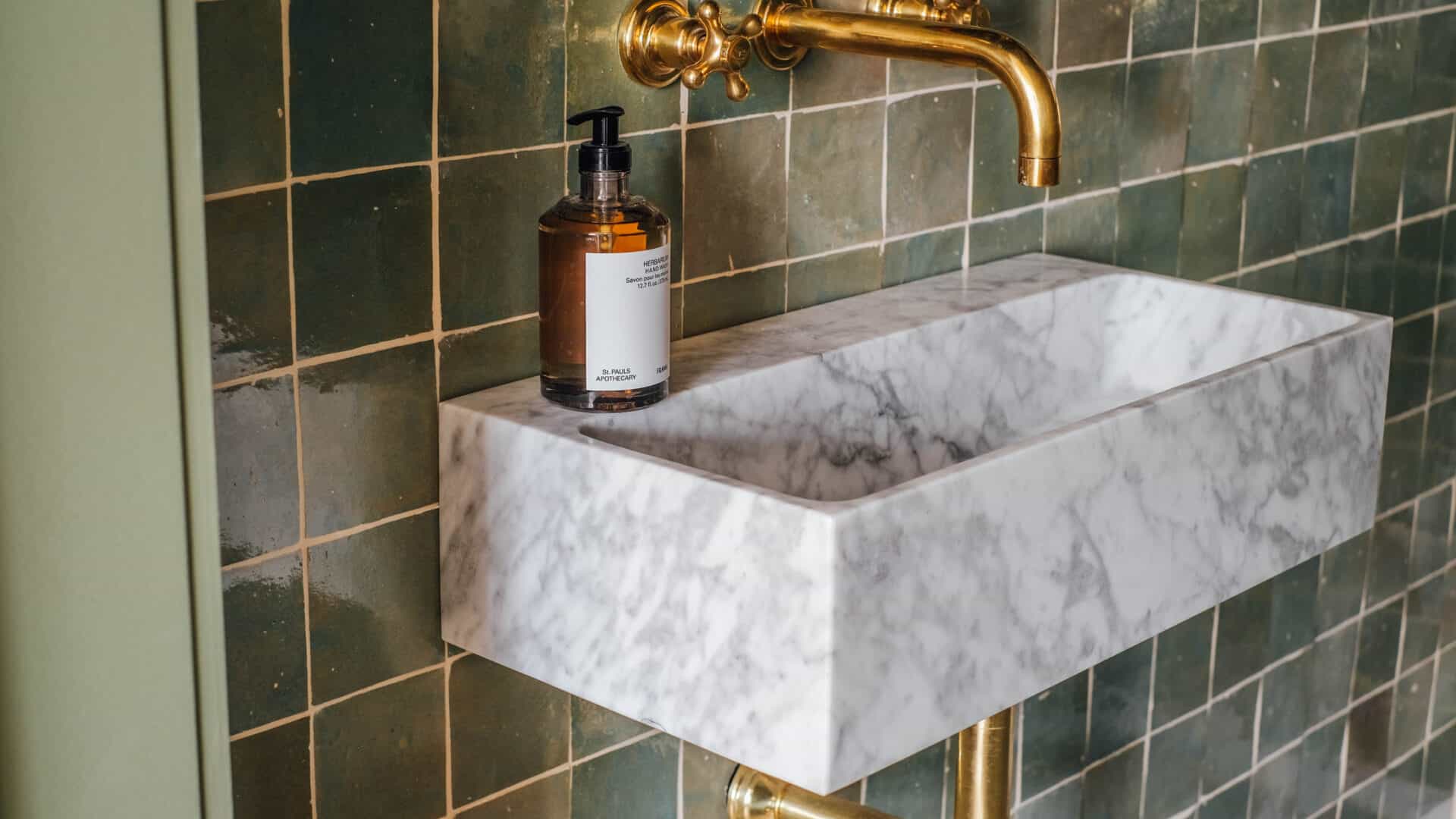 St Oak Powder Room Sink