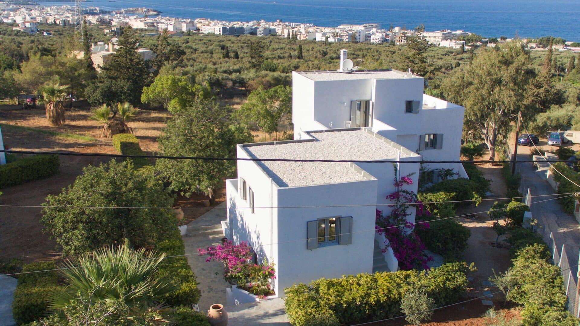 Haus aus Drohnensicht, Villa Zoe